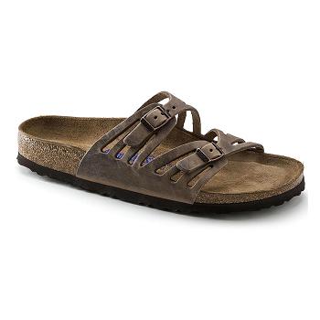 Dámské Sandály Birkenstock Granada Soft Footbed Oiled Læder Hnědé | CZ 345YXF